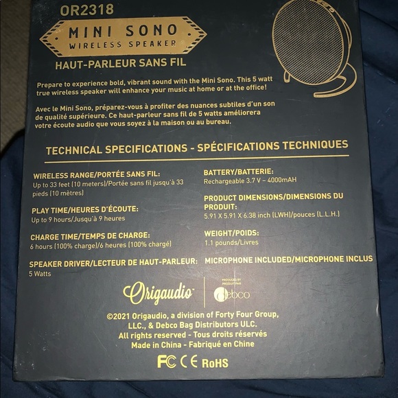 Mini Sono Wireless Speaker ORIGAUDIO BNWB - Picture 7 of 7